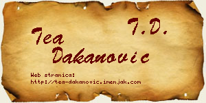 Tea Dakanović vizit kartica